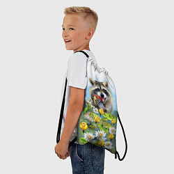 Рюкзак-мешок Енот и кувшинки, цвет: 3D-принт — фото 2