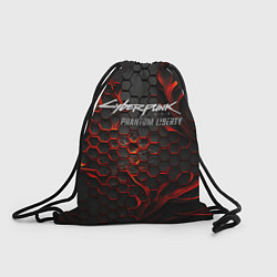 Рюкзак-мешок Cyberpunk 2077 Phantom liberty red fire, цвет: 3D-принт