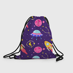 Рюкзак-мешок Космическая тема паттерн, цвет: 3D-принт