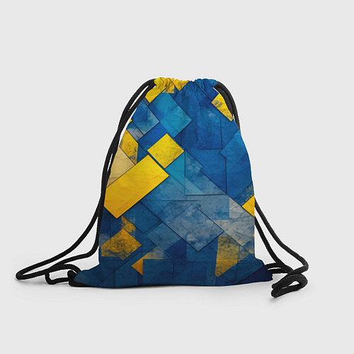 Мешок для обуви Синяя и жёлтая геометрия / 3D-принт – фото 1