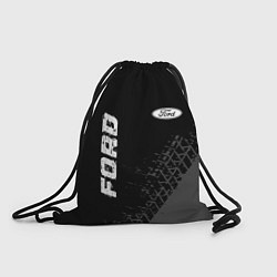 Рюкзак-мешок Ford speed на темном фоне со следами шин: надпись,, цвет: 3D-принт