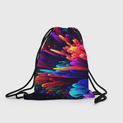 Рюкзак-мешок Неоновая абстракция в виде цветов, цвет: 3D-принт