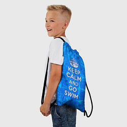 Рюкзак-мешок Будь спокоен и плавай, цвет: 3D-принт — фото 2