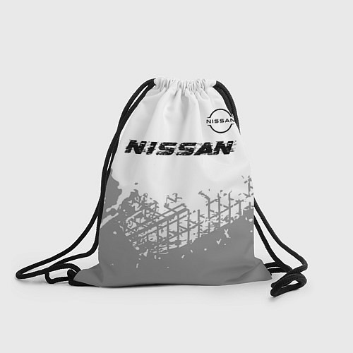 Мешок для обуви Nissan speed на светлом фоне со следами шин: симво / 3D-принт – фото 1