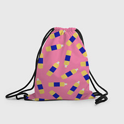 Рюкзак-мешок Паттерн с подсолнечным маслом на розовом фоне, цвет: 3D-принт