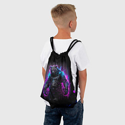 Рюкзак-мешок Неоновый медведь, цвет: 3D-принт — фото 2