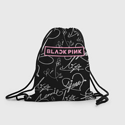 Рюкзак-мешок Blackpink - автографы, цвет: 3D-принт