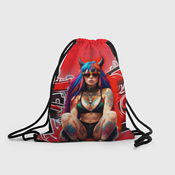 Рюкзак-мешок Девушка сидящая на корточках, цвет: 3D-принт