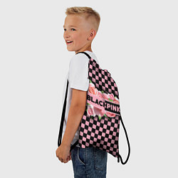 Рюкзак-мешок Blackpink logo roses, цвет: 3D-принт — фото 2
