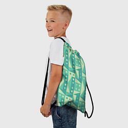 Рюкзак-мешок Green geometry, цвет: 3D-принт — фото 2