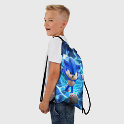 Рюкзак-мешок Sonic electric waves, цвет: 3D-принт — фото 2