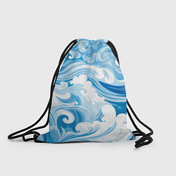 Рюкзак-мешок Голубые волны, цвет: 3D-принт