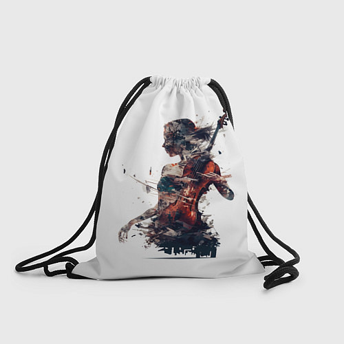 Мешок для обуви Девушка со скрипкой абстракция / 3D-принт – фото 1