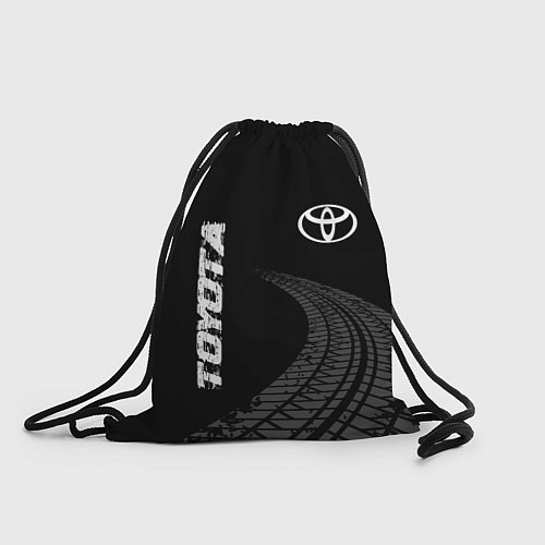 Мешок для обуви Toyota speed на темном фоне со следами шин: надпис / 3D-принт – фото 1