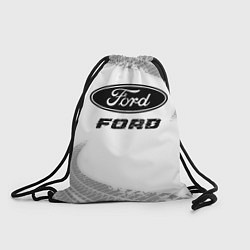 Рюкзак-мешок Ford speed на светлом фоне со следами шин, цвет: 3D-принт