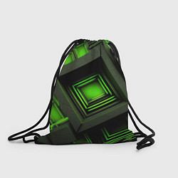 Рюкзак-мешок Неоновые зелёные блоки, цвет: 3D-принт