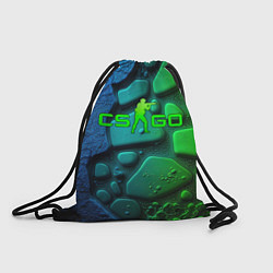 Рюкзак-мешок CS GO green black abstract, цвет: 3D-принт