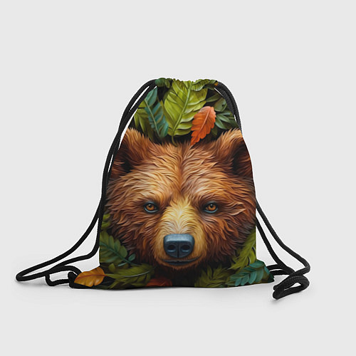 Мешок для обуви Медведь в листьях / 3D-принт – фото 1