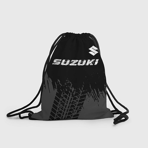Мешок для обуви Suzuki speed на темном фоне со следами шин: символ / 3D-принт – фото 1
