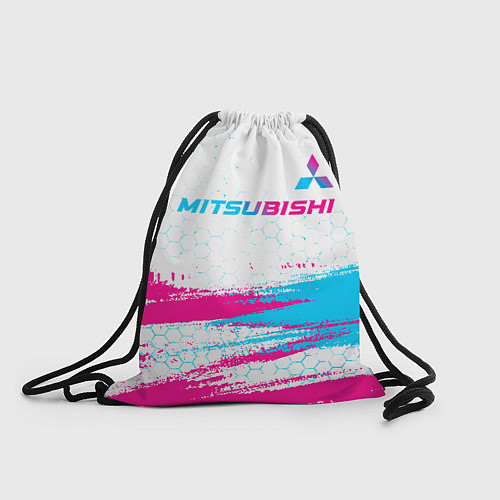 Мешок для обуви Mitsubishi neon gradient style: символ сверху / 3D-принт – фото 1