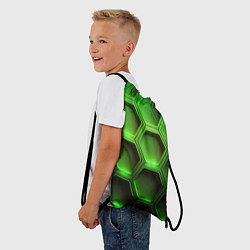 Рюкзак-мешок Объемные зеленые соты, цвет: 3D-принт — фото 2