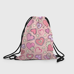 Рюкзак-мешок Many many hearts, цвет: 3D-принт