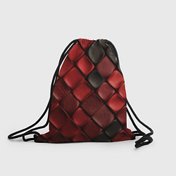 Рюкзак-мешок Кожаная красно черная текстура, цвет: 3D-принт
