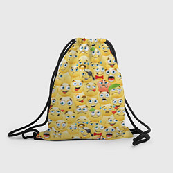 Рюкзак-мешок Смайлики - эмоции, цвет: 3D-принт