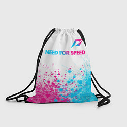 Рюкзак-мешок Need for Speed neon gradient style: символ сверху, цвет: 3D-принт