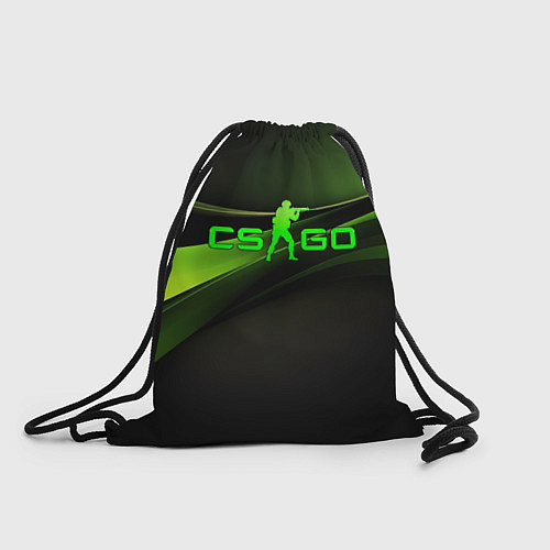 Мешок для обуви CS GO black green logo / 3D-принт – фото 1