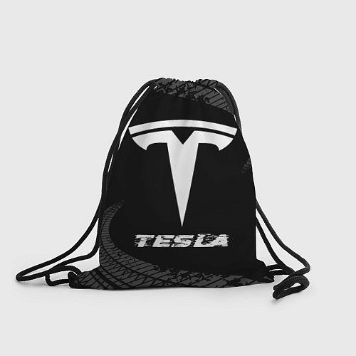 Мешок для обуви Tesla speed на темном фоне со следами шин / 3D-принт – фото 1