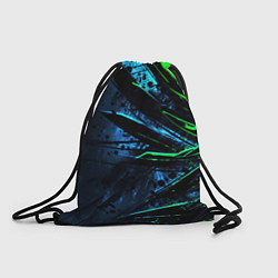 Рюкзак-мешок Black green abstract, цвет: 3D-принт
