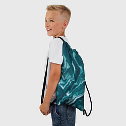 Рюкзак-мешок Текстура зелёного малахита, цвет: 3D-принт — фото 2