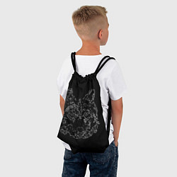 Рюкзак-мешок Волк стилизация чёрный, цвет: 3D-принт — фото 2