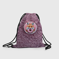 Рюкзак-мешок Мордочка лисы с пончиком, цвет: 3D-принт