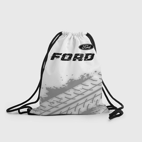 Мешок для обуви Ford speed на светлом фоне со следами шин: символ / 3D-принт – фото 1