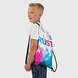 Рюкзак-мешок Rust neon gradient style: символ сверху, цвет: 3D-принт — фото 2