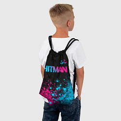 Рюкзак-мешок Hitman - neon gradient: символ сверху, цвет: 3D-принт — фото 2