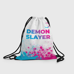 Рюкзак-мешок Demon Slayer neon gradient style: символ сверху, цвет: 3D-принт