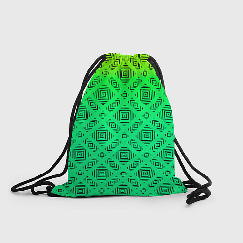 Мешок для обуви Желто-зеленый градиентный фон с геометрическим узо / 3D-принт – фото 1