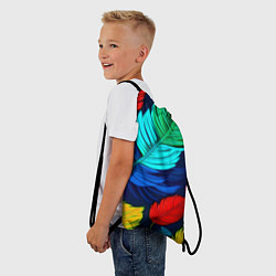Рюкзак-мешок Яркие перья, цвет: 3D-принт — фото 2
