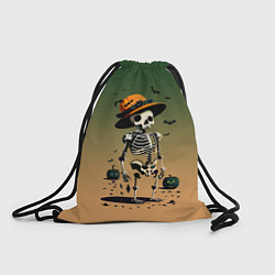 Рюкзак-мешок Funny skeleton - halloween - neural network, цвет: 3D-принт