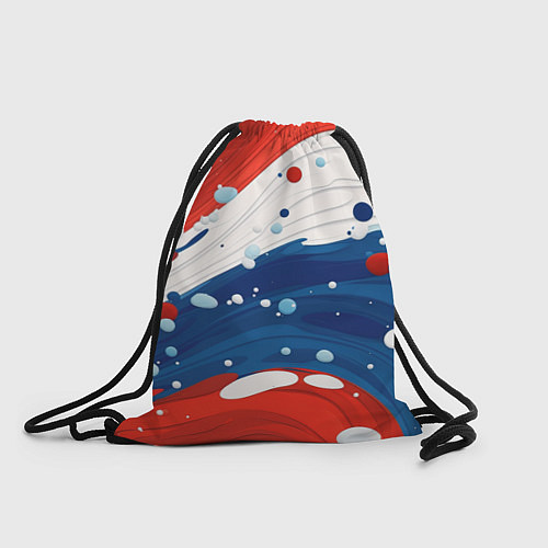 Мешок для обуви Брызги красок в цветах флага РФ / 3D-принт – фото 1