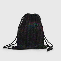 Рюкзак-мешок Черный текстовой паттерн, цвет: 3D-принт