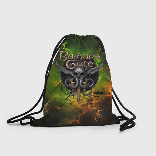 Мешок для обуви Baldurs Gate 3 logo dark green fire / 3D-принт – фото 1