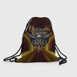 Рюкзак-мешок Baldurs Gate 3 logo black gold, цвет: 3D-принт