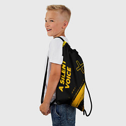 Рюкзак-мешок A Silent Voice - gold gradient: надпись, символ, цвет: 3D-принт — фото 2