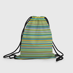 Рюкзак-мешок Горизонтальные разноцветные полосы, цвет: 3D-принт