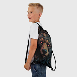 Рюкзак-мешок Медведь из узоров, цвет: 3D-принт — фото 2