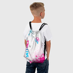 Рюкзак-мешок Sally Face neon gradient style: надпись, символ, цвет: 3D-принт — фото 2